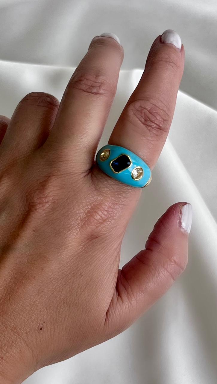 ANILLO CABUCHON TURQUESA