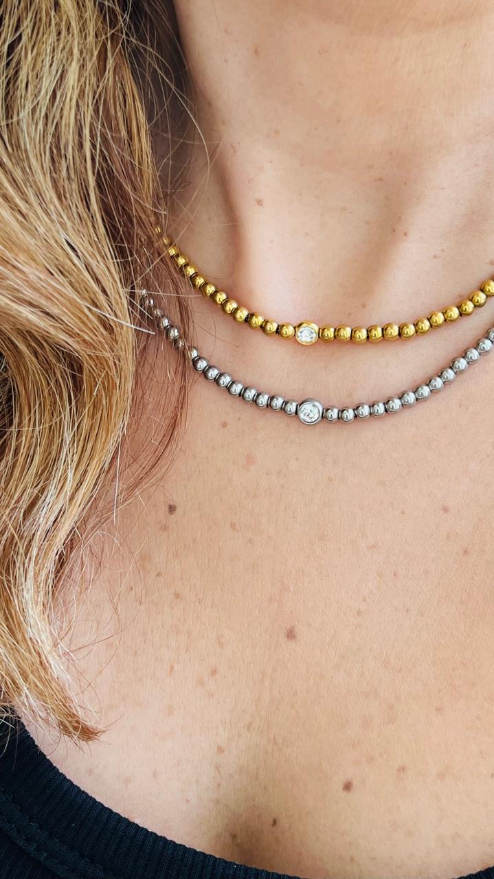 COLLAR ACERO CON CIRCONIA