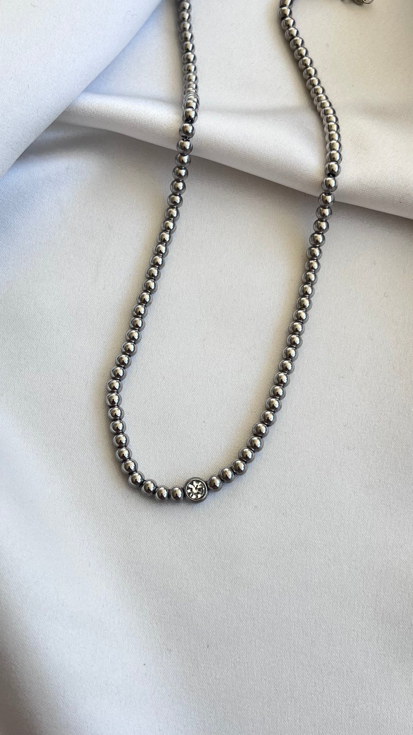 COLLAR ACERO CON CIRCONIA