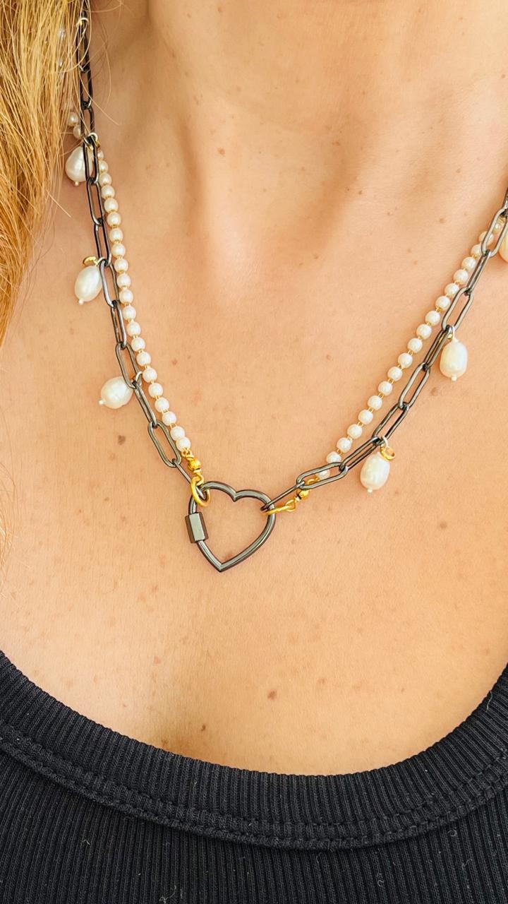 PERLAS CADENA CORAZÓN