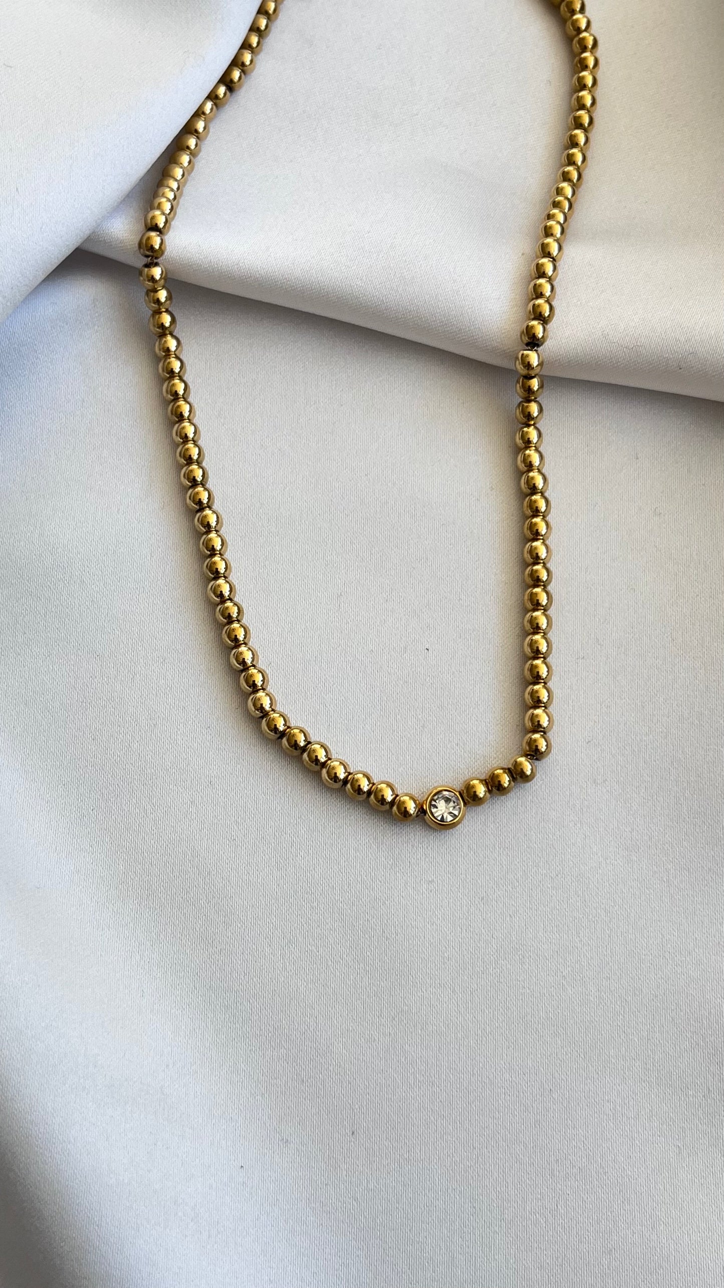 COLLAR ACERO CON CIRCONIA