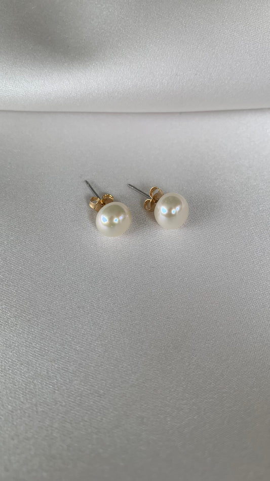 ARETES PERLA BOTÓN