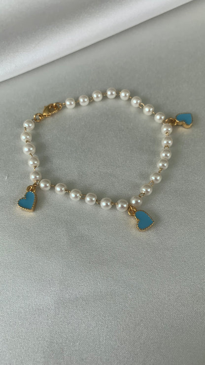PULSERA PERLAS CORAZONES