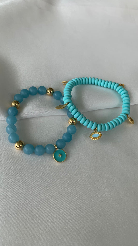 PACK PULSERAS AQUA