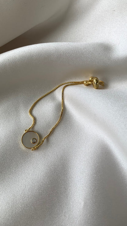 PULSERA MONEDA MADRE PERLA