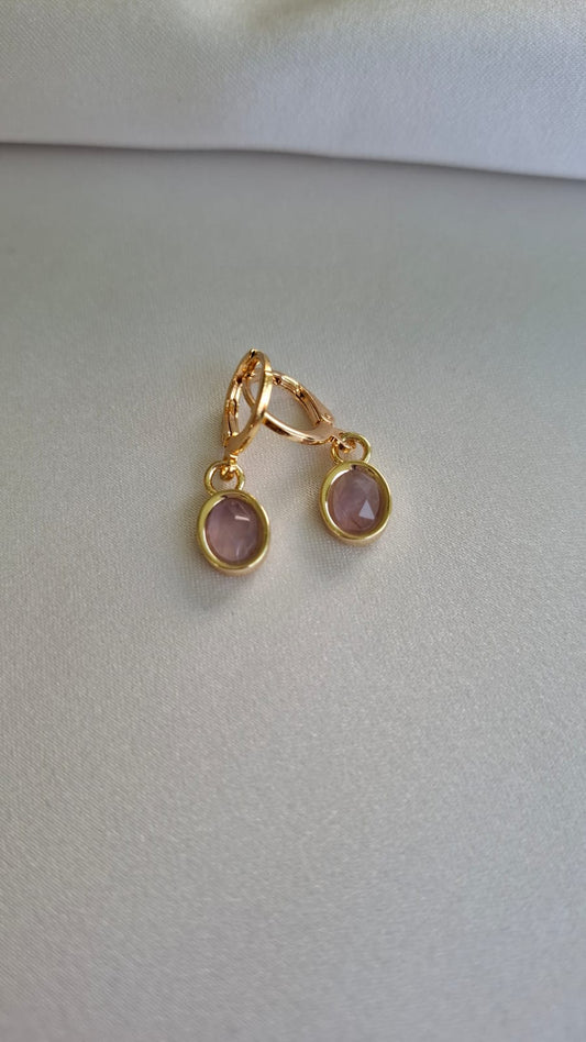 ARETES CUARZOS FACETADOS