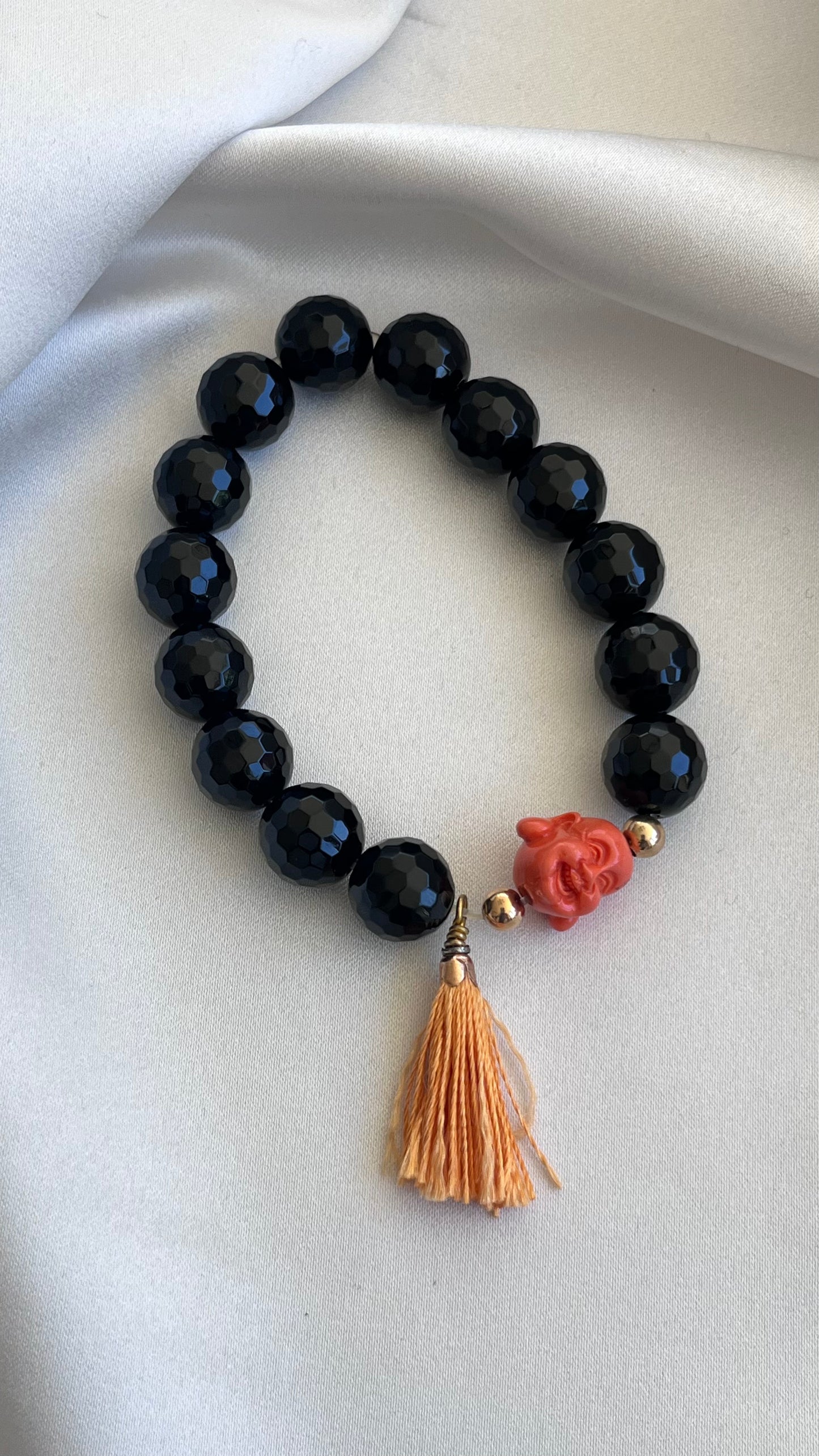 PULSERA ONIX Y JADE ROJO BUDA